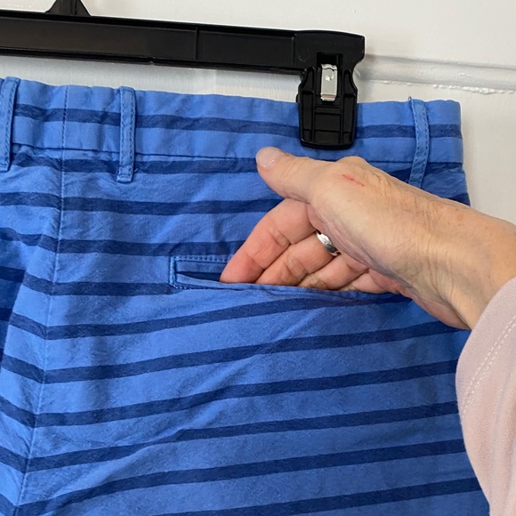 GAP Women's Blue Striped Straight Leg Pants - Picture 3 of 10